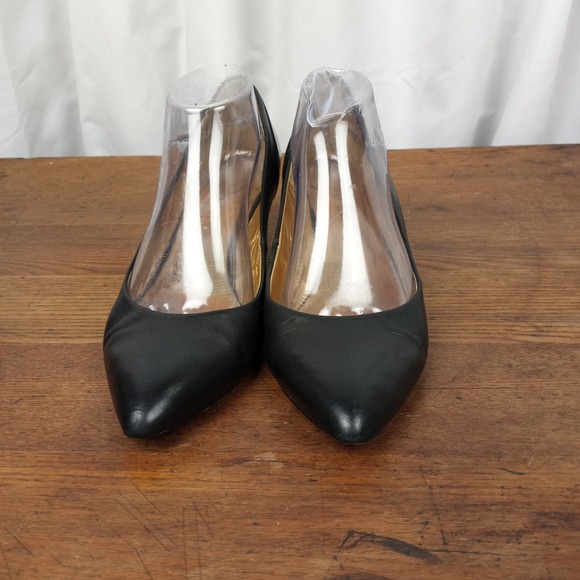TED BAKER Black Leather Kitten Heel Pumps UK7/US9 - Picture 3 of 11
